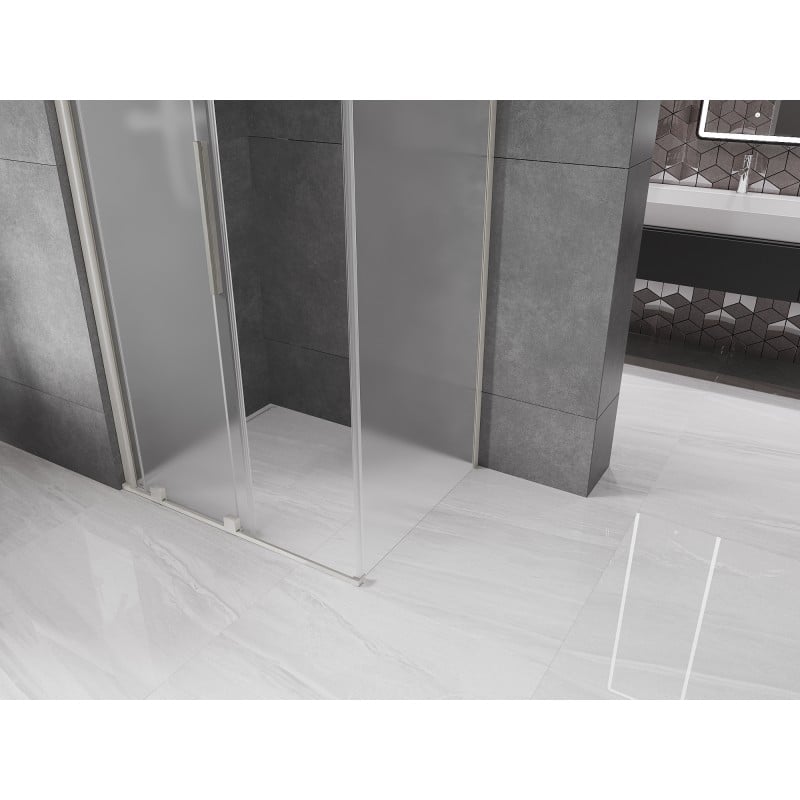 Mexen Velar cabine de douche coulissante 100 x 80 cm, givre, nickel brossé - 871-100-080-31-97