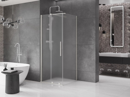 Mexen Velar cabine de douche coulissante 100 x 100 cm, givrée, nickel brossé - 871-100-100-31-97