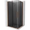 Mexen Velar Duo cabine de douche coulissante 90 x 80 cm, graphite, cuivre brossé - 871-090-080-42-65