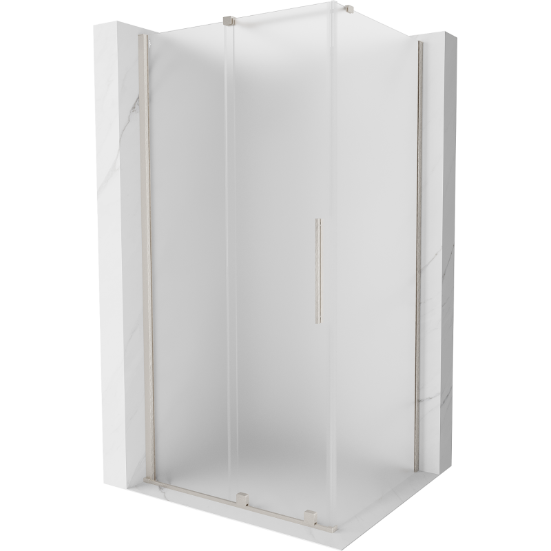 Mexen Velar cabine de douche coulissante 120 x 110 cm, verre dépoli, nickel brossé - 871-120-110-31-97