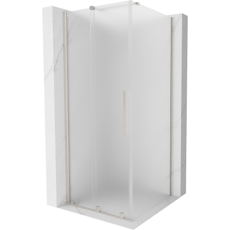 Mexen Velar cabine de douche coulissante 120 x 120 cm, givré, nickel brossé - 871-120-120-31-97