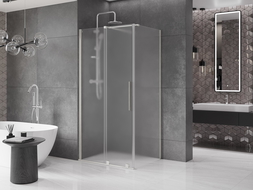 Mexen Velar cabine de douche coulissante 120 x 110 cm, givrée, nickel brossé - 871-120-110-31-97