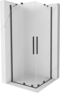 Mexen Velar Duo cabine de douche coulissante 90 x 90 cm, verre givré, gun gray brossé - 871-090-090-32-66