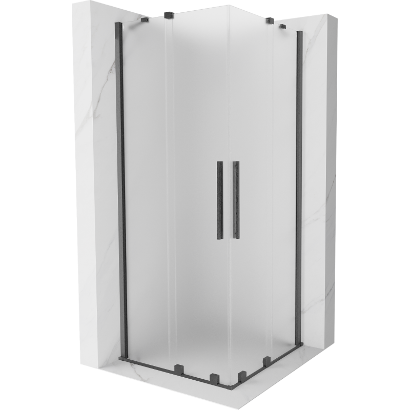 Mexen Velar Duo cabine de douche coulissante 100 x 100 cm, givre, gris canon brossé - 871-100-100-32-66