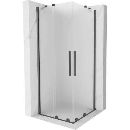 Mexen Velar Duo cabine de douche coulissante 100 x 100 cm, givre, gris canon brossé - 871-100-100-32-66
