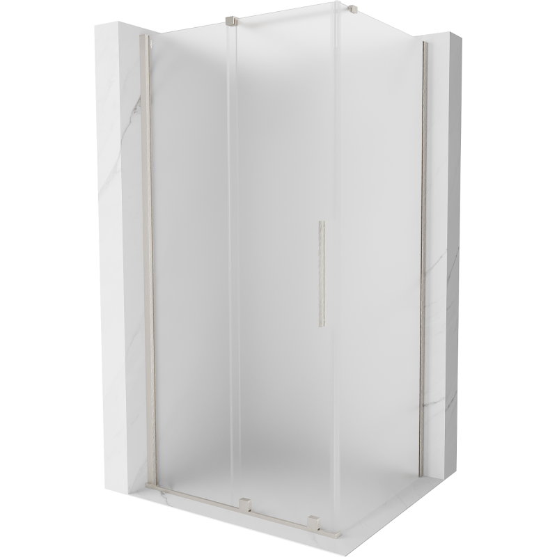Mexen Velar cabine de douche coulissante 130 x 100 cm, givré, nickel brossé - 871-130-100-31-97