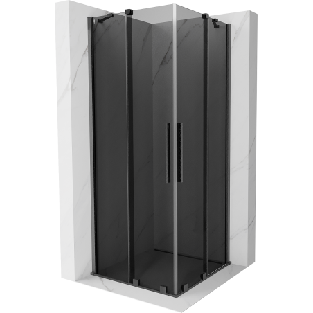 Mexen Velar Duo cabine de douche coulissante 80 x 80 cm, graphite, gris canon brossé - 871-080-080-42-66