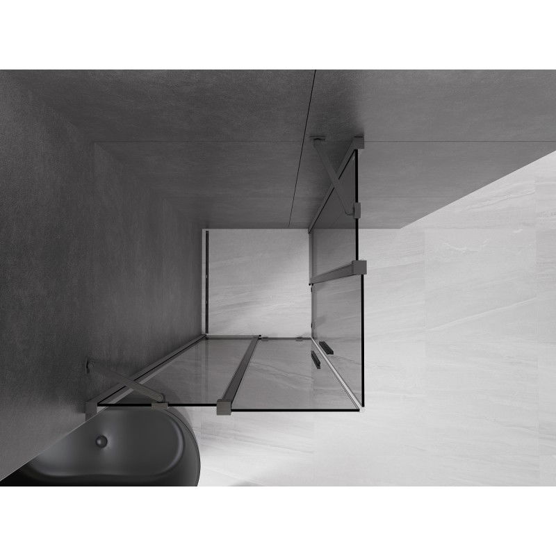 Mexen Velar Duo cabine de douche coulissante 100 x 100 cm, graphite, gris canon brossé - 871-100-100-42-66