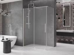 Mexen Velar cabine de douche coulissante 140 x 70 cm, givrée, nickel brossé - 871-140-070-31-97