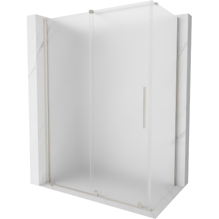 Mexen Velar cabine de douche coulissante 140 x 75 cm, givré, nickel brossé - 871-140-075-31-97