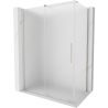 Mexen Velar cabine de douche coulissante 140 x 75 cm, givré, nickel brossé - 871-140-075-31-97