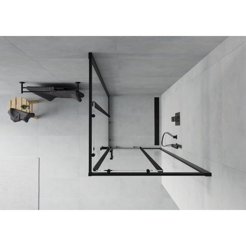 Mexen Rio cabine de douche carrée 70 x 70 cm, transparente, noire - 860-070-070-70-00
