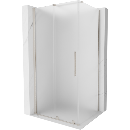 Mexen Velar cabine de douche coulissante 140 x 90 cm, givrée, nickel brossé - 871-140-090-31-97