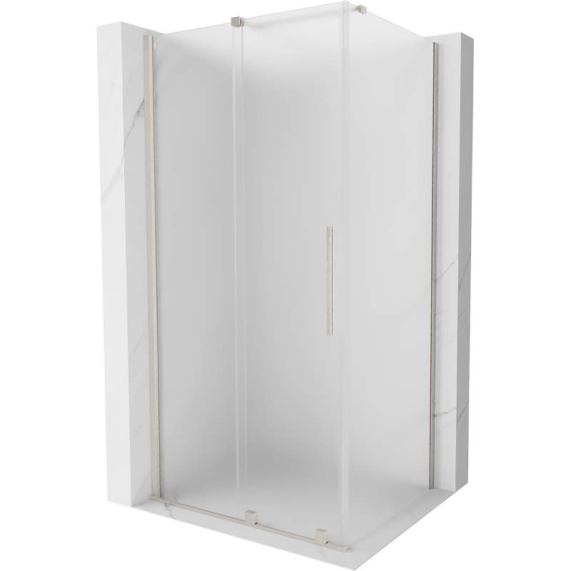 Mexen Velar cabine de douche coulissante 140 x 100 cm, givré, nickel brossé - 871-140-100-31-97