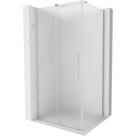 Mexen Velar cabine de douche coulissante 140 x 100 cm, givré, nickel brossé - 871-140-100-31-97