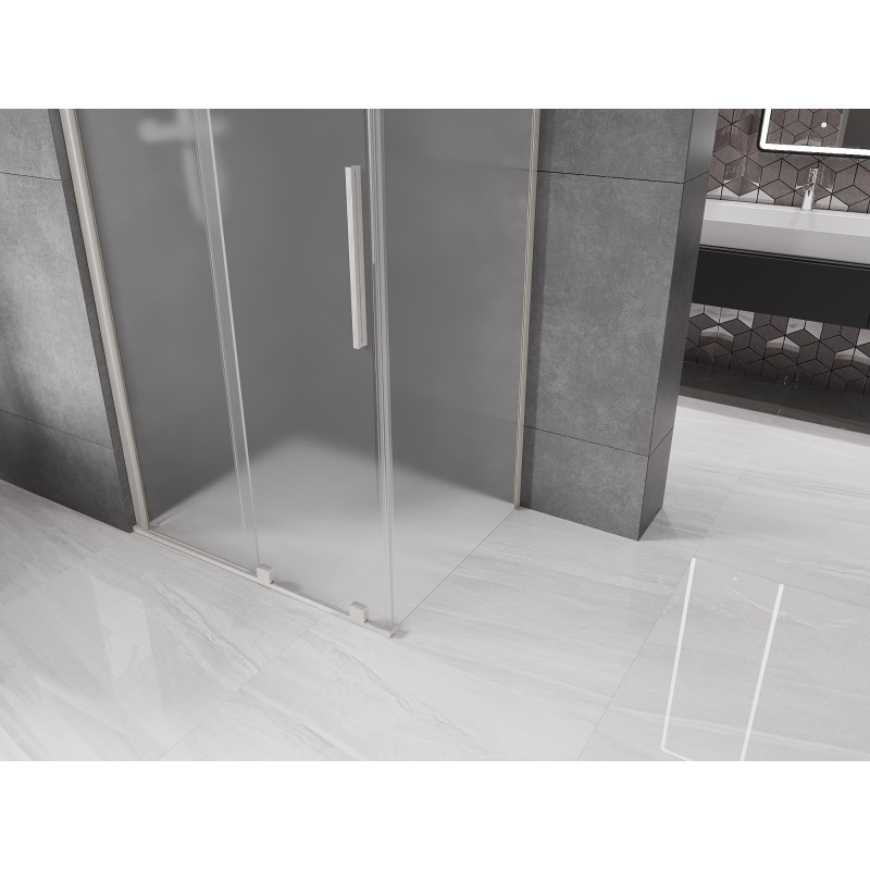 Mexen Velar cabine de douche coulissante 140 x 100 cm, givre, nickel brossé - 871-140-100-31-97