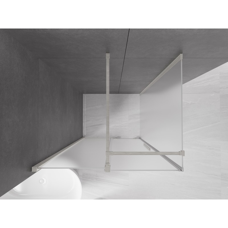 Mexen Velar cabine de douche coulissante 140 x 100 cm, givre, nickel brossé - 871-140-100-31-97
