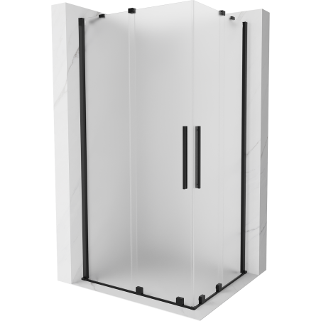 Mexen Velar Duo cabine de douche coulissante 90 x 80 cm, givre, noir - 871-090-080-32-70