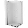 Mexen Velar Duo cabine de douche coulissante 90 x 80 cm, givre, noir - 871-090-080-32-70