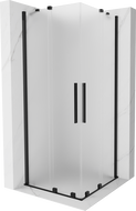 Mexen Velar Duo cabine de douche coulissante 80 x 80 cm, givrée, noire - 871-080-080-32-70