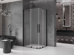 Mexen Velar Duo cabine de douche coulissante 100 x 90 cm, givré, noir - 871-100-090-32-70