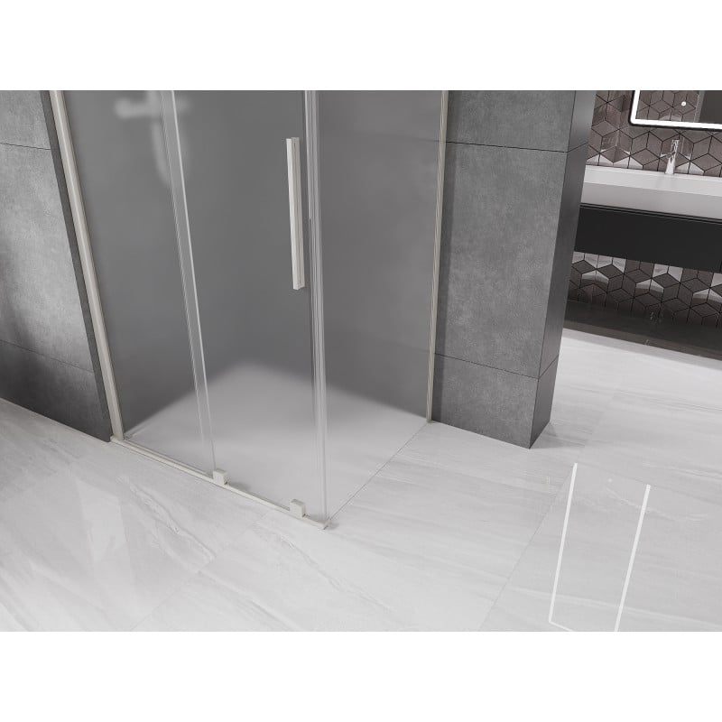 Mexen Velar cabine de douche coulissante 150 x 100 cm, givre, nickel brossé - 871-150-100-31-97