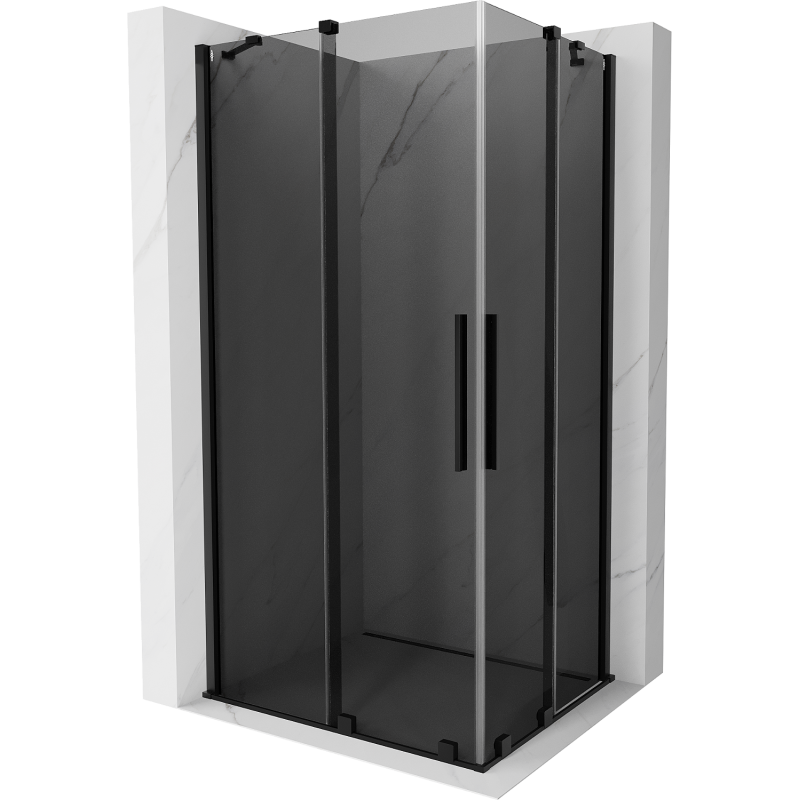 Mexen Velar Duo cabine de douche coulissante 90 x 80 cm, graphite, noire - 871-090-080-42-70