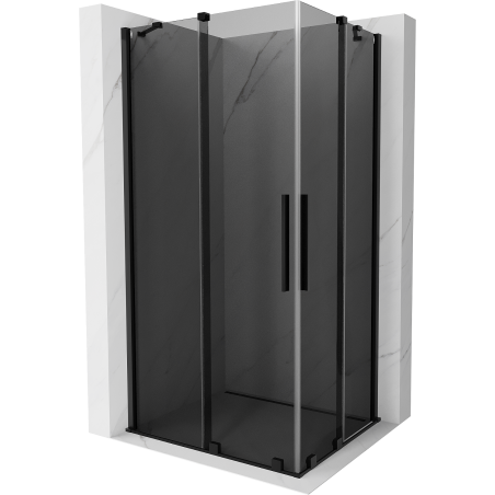 Mexen Velar Duo cabine de douche coulissante 90 x 80 cm, graphite, noire - 871-090-080-42-70