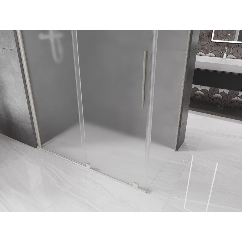 Mexen Velar cabine de douche coulissante 160 x 80 cm, givré, nickel brossé - 871-160-080-31-97