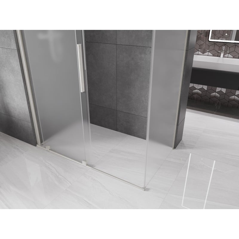Mexen Velar cabine de douche coulissante 160 x 85 cm, givre, nickel brossé - 871-160-085-31-97
