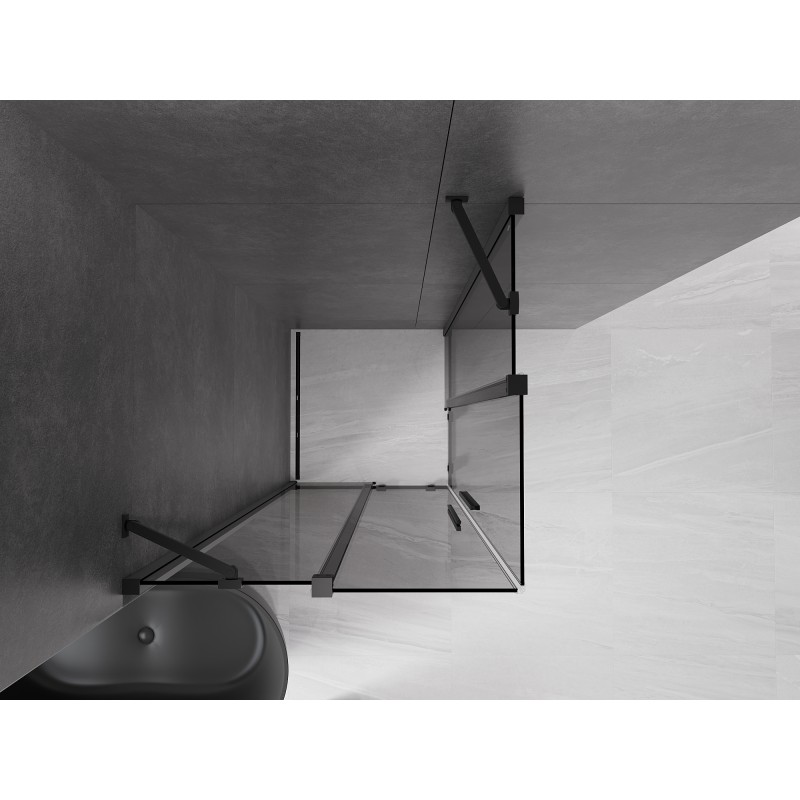 Mexen Velar Duo cabine de douche coulissante 80 x 80 cm, graphite, noir - 871-080-080-42-70