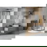 Cabine de douche Mexen Rio demi-ronde 70 x 70 cm, transparente, noire + receveur Rio, blanc - 863-070-070-70-00-4710