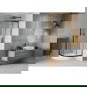 Cabine de douche Mexen Rio demi-ronde 70 x 70 cm, transparente, noire + receveur Rio, blanc - 863-070-070-70-00-4710