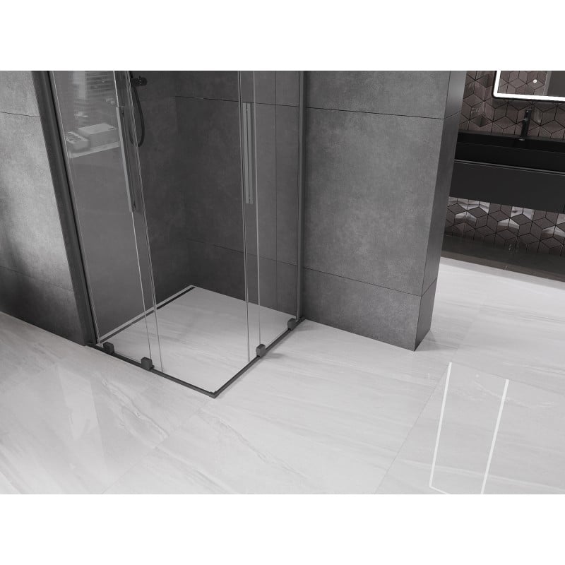 Mexen Velar Duo cabine de douche coulissante 90 x 90 cm, transparent, métal canon - 871-090-090-02-95