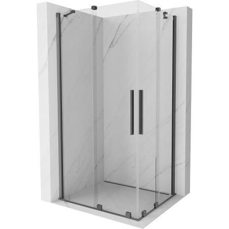 Mexen Velar Duo cabine de douche coulissante 90 x 80 cm, transparent, métal canon - 871-090-080-02-95