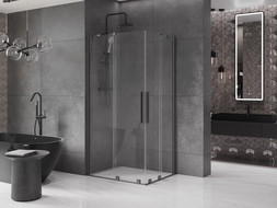 Mexen Velar Duo cabine de douche coulissante 100 x 90 cm, transparent, métal canon - 871-100-090-02-95