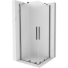 Mexen Velar Duo cabine de douche coulissante 100 x 100 cm, givrée, métal gun - 871-100-100-32-95