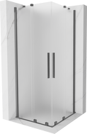 Mexen Velar Duo cabine de douche coulissante 100 x 100 cm, givré, gun metal - 871-100-100-32-95