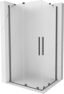 Mexen Velar Duo cabine de douche coulissante 90 x 80 cm, dépoli, métal gun - 871-090-080-32-95
