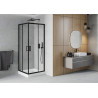 Mexen Rio cabine de douche carrée 80 x 80 cm, transparent, noir + receveur, blanc - 860-080-080-70-00-4510