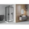 Mexen Rio cabine de douche carrée 80 x 80 cm, transparent, noir + receveur Rio, blanc - 860-080-080-70-00-4510