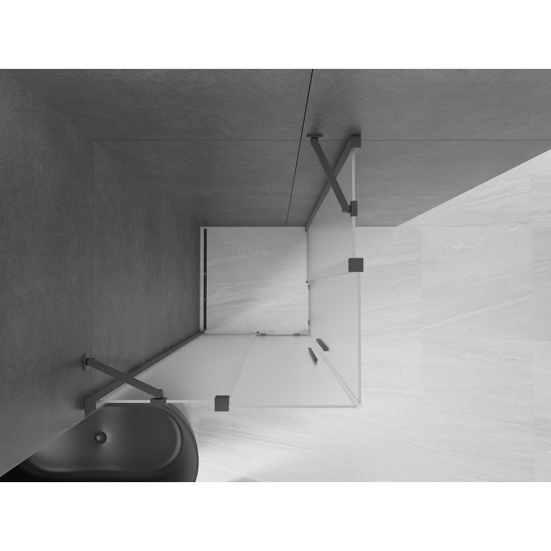 Mexen Velar Duo cabine de douche coulissante 90 x 90 cm, givré, métal canon - 871-090-090-32-95