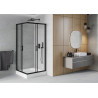 Mexen Rio cabine de douche carrée 90 x 90 cm, transparente, noire + receveur de douche, blanc - 860-090-090-70-00-4510