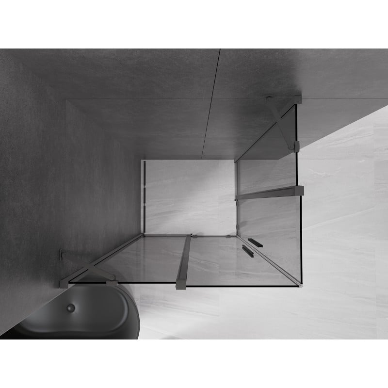 Mexen Velar Duo cabine de douche coulissante 100 x 90 cm, graphite, métal canon - 871-100-090-42-95