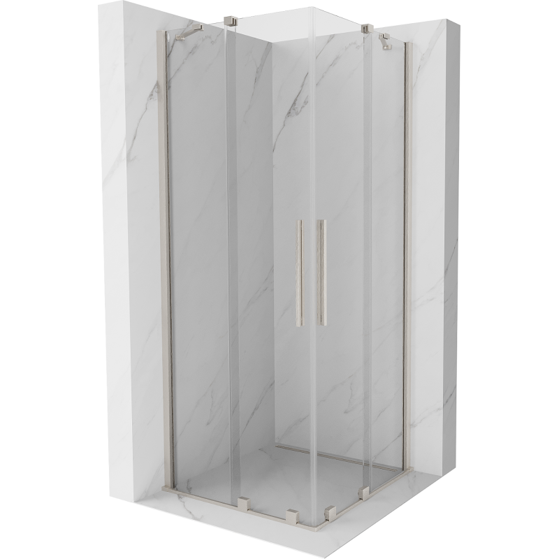 Mexen Velar Duo cabine de douche coulissante 100 x 100 cm, transparent, nickel brossé - 871-100-100-02-97