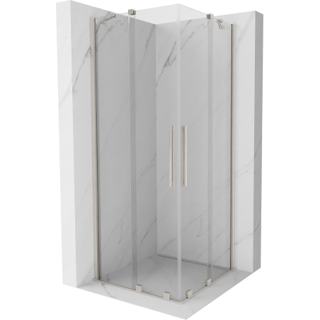 Mexen Velar Duo cabine de douche coulissante 100 x 100 cm, transparent, nickel brossé - 871-100-100-02-97