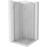 Mexen Velar Duo cabine de douche coulissante 100 x 100 cm, transparent, nickel brossé - 871-100-100-02-97