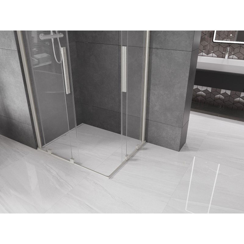 Mexen Velar Duo cabine de douche coulissante 100 x 90 cm, transparente, nickel brossé - 871-100-090-02-97