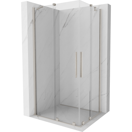 Mexen Velar Duo cabine de douche coulissante 100 x 90 cm, transparent, nickel brossé - 871-100-090-02-97