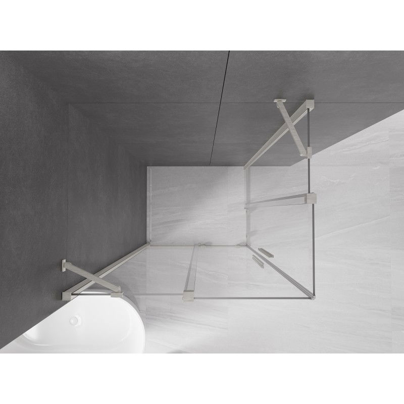Mexen Velar Duo cabine de douche coulissante 100 x 90 cm, transparente, nickel brossé - 871-100-090-02-97